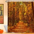 thumbnail image 5 of MIZHONA Fall Forest Shower Curtain,Autumn Scene Maple Leaves Shower Curtain for Bathroom 60Wx72L inch Fabric Bathroom Decoration Bath Curtains, 5 of 7