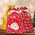 thumbnail image 4 of Wrapables Aluminum Foil Christmas Holiday Drawstring Gift Bags for Party Favors, Goodie Bag, Treats, Gift Wrap, Parties (Set of 6), XL Red & White, 4 of 7