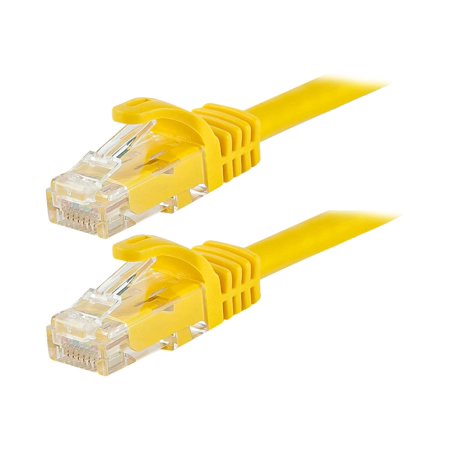 UPC: 0757901811777 | Monoprice FLEXboot Series – Patch cable – RJ-45 (M) to RJ-45 (M) – 20 ft – 0.2 in – UTP – CAT 5e – snagless  stranded – yellow