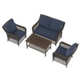 thumbnail image 3 of HOMETRENDS Belmont 4-Piece Steel Outdoor Conversation Set with Cushions, Navy, 3 of 10