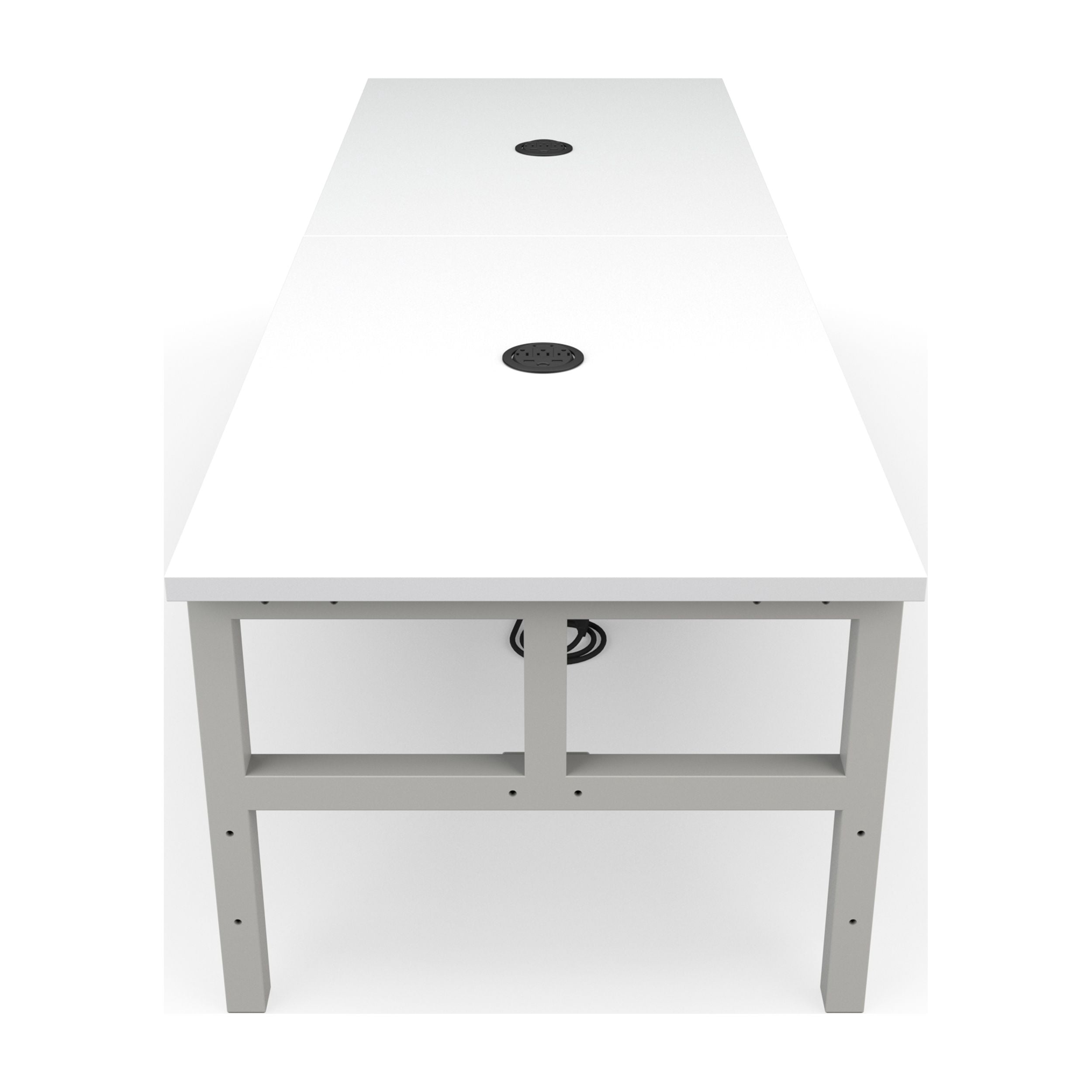 OFM Endure 4 Person Student Height Work Table in Gray and White