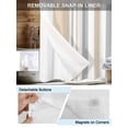 thumbnail image 3 of No Hook Shower Curtains with Snap-in Liner Set, Beige Grey Striped Waterproof Hotel Style Bathroom Shower Curtain, Minimalist Farmhouse Stripe Breathable Mesh Top Window Bath Curtains 48''x72'', 3 of 6