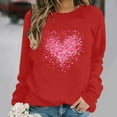 thumbnail image 3 of Hvyesh Valentine's Sweatshirt for Women Love Heart Pullover Shirts Casual Long Sleeve Valentine Tshirt Clothes Tops, 3 of 5