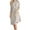 Khaki, variant on Women's Elegant Mock Neck Sweater Dress Long Sleeve Pleated A Line Midi Dress with Button Khaki Free Size
