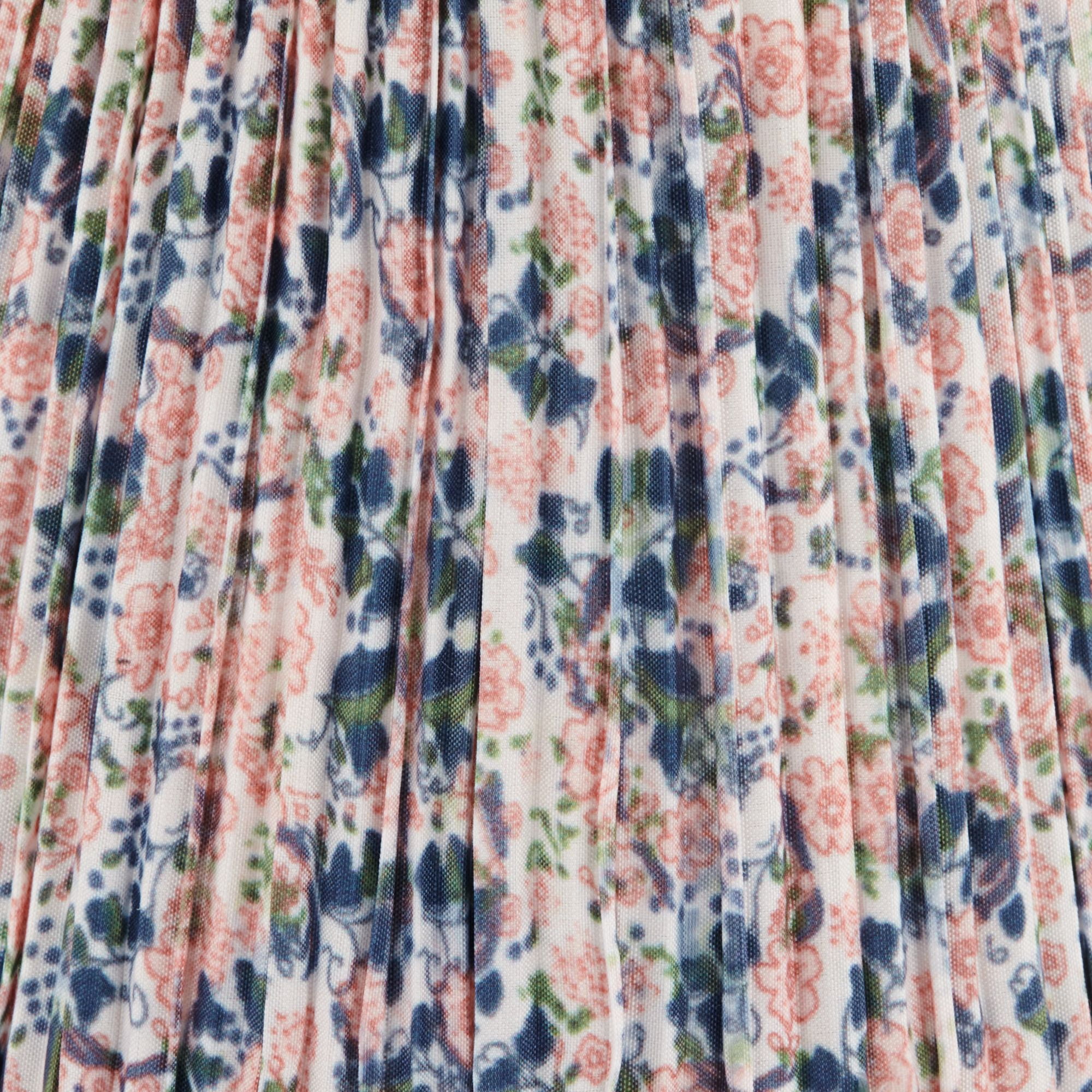 Springcrest 4" Top x 6" Bottom x 5 1/2" High x 5 1/2" Slant Print Lamp Shade Replacement Set of 4 Pink Blue Shirred Pleated Clip On