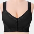 thumbnail image 3 of Vest-style Bra Mid-aged Women Bra Stretchy Fixed Shoulder Strap Plus Size Front Button Closure Lace Wireless Good Breathability Shockproof Push-up, 3 of 5