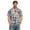 Dark Gray, variant on Retro Geometric & Aztec Print Short Sleeve Button Down Shirt for Men, Vintage Cuban Collar Casual Top - Breathable Cotton Linen Blend Summer Beach Vacation Tee with Chest Pocket Black XXL