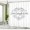 thumbnail image 5 of Ambesonne Love Shower Curtain, Live Laugh Love Curlicue Art, 69"Wx75"L, White Dark Grey, 5 of 5