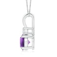 thumbnail image 2 of ANGARA Natural 1.7 ct Amethyst Solitaire V-Bale Pendant with Diamond in 925 Sterling Silver for Women (Size-8mm) | February Birthstone, Anniversary, Jewelry Gift for Women | Natural Amethyst Necklace, 2 of 8