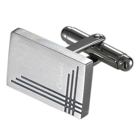 Caseti Mens Leo Stainless Steel Cuff Links Regular Silver