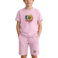 thumbnail image 2 of Amidoa Girls 2 Piece Outfits Summer Clothes Short Sleeve Cotton Floral Print T-Shirt and Shorts Casual Kids Clothing Sets Pink Size 6, 2 of 9
