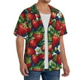 thumbnail image 2 of Balery Strawberry2 Camisa Casual de Manga Corta con Botones para Hombre, Texturizada, Estilo Cubano, para Playa, Verano-3X-Large, 2 of 5