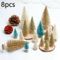 thumbnail image 7 of 8 Pcs Artificial Mini Christmas Trees, Miniature Pine Trees Sisal Trees with Wood Base Tabletop Christmas Tree for Christmas Xmas Holiday New Year, 7 of 7