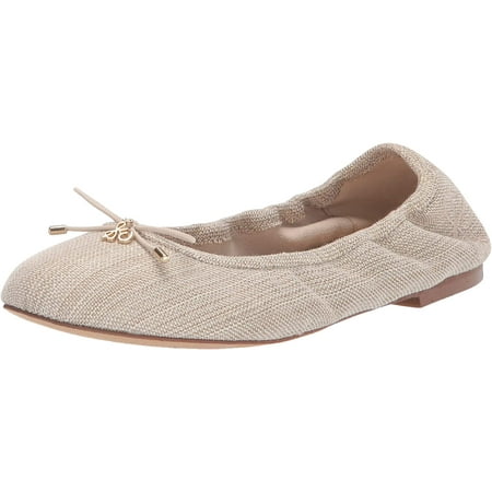 

Sam Edelman Felicia Natural Leather Slip On Rounded Toe Bow Detail Ballet Flats (Natural 10.5)
