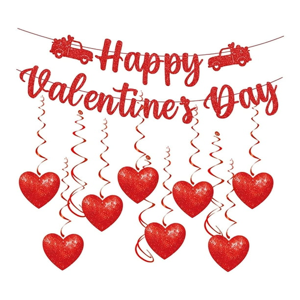 Guirnalda de pancarta decorativa para Valentín, suministros para fiestas, papel de fondo, kit de decoración para Valentín, cumpleaños, puerta