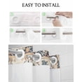 thumbnail image 5 of No Hook Shower Curtain with Snap in Liner, Retro Floral Persian Tribal Style Hotel Shower Curtains for Bathroom, Washable Shower Curtain Liner Set with Mesh Top Window, 48"x72", 5 of 6