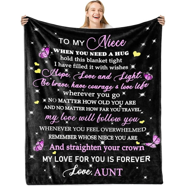 LHSHID Niece Gifts from Auntie Birthday Gifts for Niece Blankets Niece Gifts Aunt Gifts Blanket Best Aunt Ever Gifts Birthday Gifts for Aunt Gifts to My Aunt Throw Blankets 60"x80"