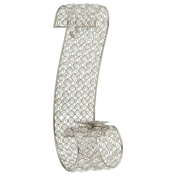 Drevy Voluta Cristal Scroll Wall Sconce, Silver (5716)