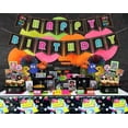 thumbnail image 4 of 80s Party Supplies - Back to the 80s Party Decorations Set Including HAPPY BIRTHDAY Banner, Hanging Swirls, 80s Element Bunting, Plates, Cups, Napkins, Tableware, Tablecloth, Balloons - Serves 20, 4 of 8