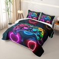 thumbnail image 3 of Erosebridal Watercolor Gamepad Bed Spread Queen For Kids Gamer,Video Gaming Controller Print Queen Coverlet Set For Boys,3-Piece, 3 of 7