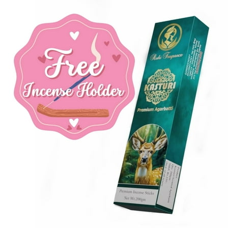 Ruhi Fragrance's Premium Kasturi Incense Sticks- Handcrafted. All-Natural and Long Lasting Agarbatti (200gm)