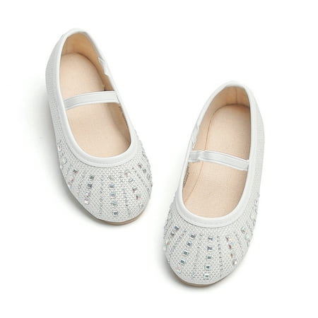 ESTINE Casual Mary Jane Flats for Toddler Girl Female Princess Dress Shoes White 6M