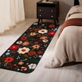 thumbnail image 3 of Flower Bathroom Runner Rug Non Slip, Large Long Bathroom Rug Cute Floral Bath Mat for Bedroom Hallway Kitchen, Soft Plush Washable Black Shower Rug, 3 of 6