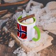 thumbnail image 5 of 3dRose, Flag of Bnorway waving in the wind country national Norwegian, 11oz Two-Tone Green Mug, 5 of 7