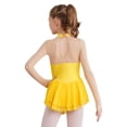 thumbnail image 2 of YIZYIF Girls Sequins Floral Patchwork Long Mesh Sleeve Figure Ice Skating Dance Dress,Sizes 6-16 Yellow 10, 2 of 7