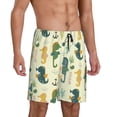thumbnail image 2 of Balery Seahorse Pantalones cortos de pijama de punto de algodón para hombre con cinturilla y bolsillos-3X-Large, 2 of 6