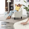 thumbnail image 4 of Ktaxon Accent Chair with Thick Cushion, Mid-Century Modern Single Sofa Chenille Armchair for Living Room, Bedroom Creamy White, 4 of 7