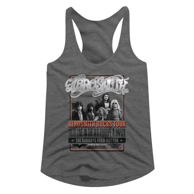 Aerosmith Badboys From Boston Graphite Heather Women's Racerback Tank Top