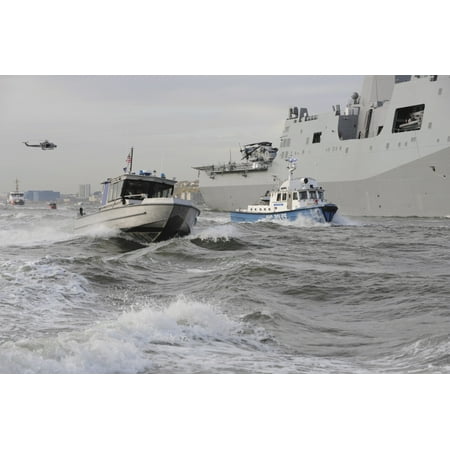 Crews from the coast guard and police departments escort USS New York as it sails into New York Harbor Canvas Art - Stocktrek Images (35 x (Best Escorts New York)