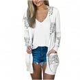 thumbnail image 1 of Pompotops Chemisier Décontracté à Manches Longues Imprimé pour Femmes avec Poche Cardigan Liquidation, 1 of 5