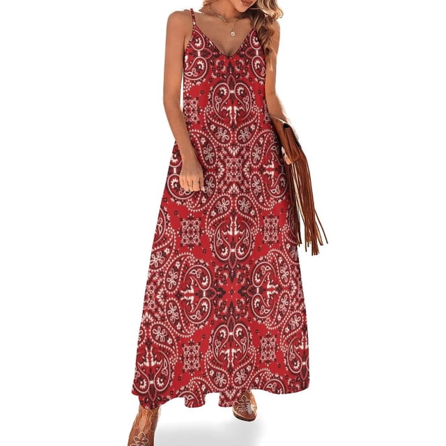 Vestido sin mangas con estampado estilo bandana vestidos de fiesta vestidos