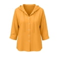 thumbnail image 6 of Axiiglly 3/4 Sleeve Tops for Women Cotton Linen Button Down Sun Protection Shirts Lightweight Breathable Summer Casual Hiking Shirt, S-2XL, 6 of 6