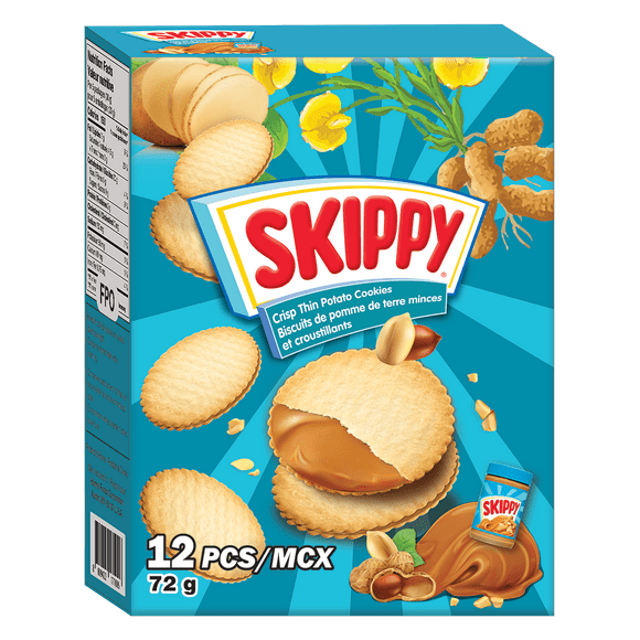 SKIPPY Crispy Thin Potato Cookies with Peanut Butter, 12 Pieces, 72g