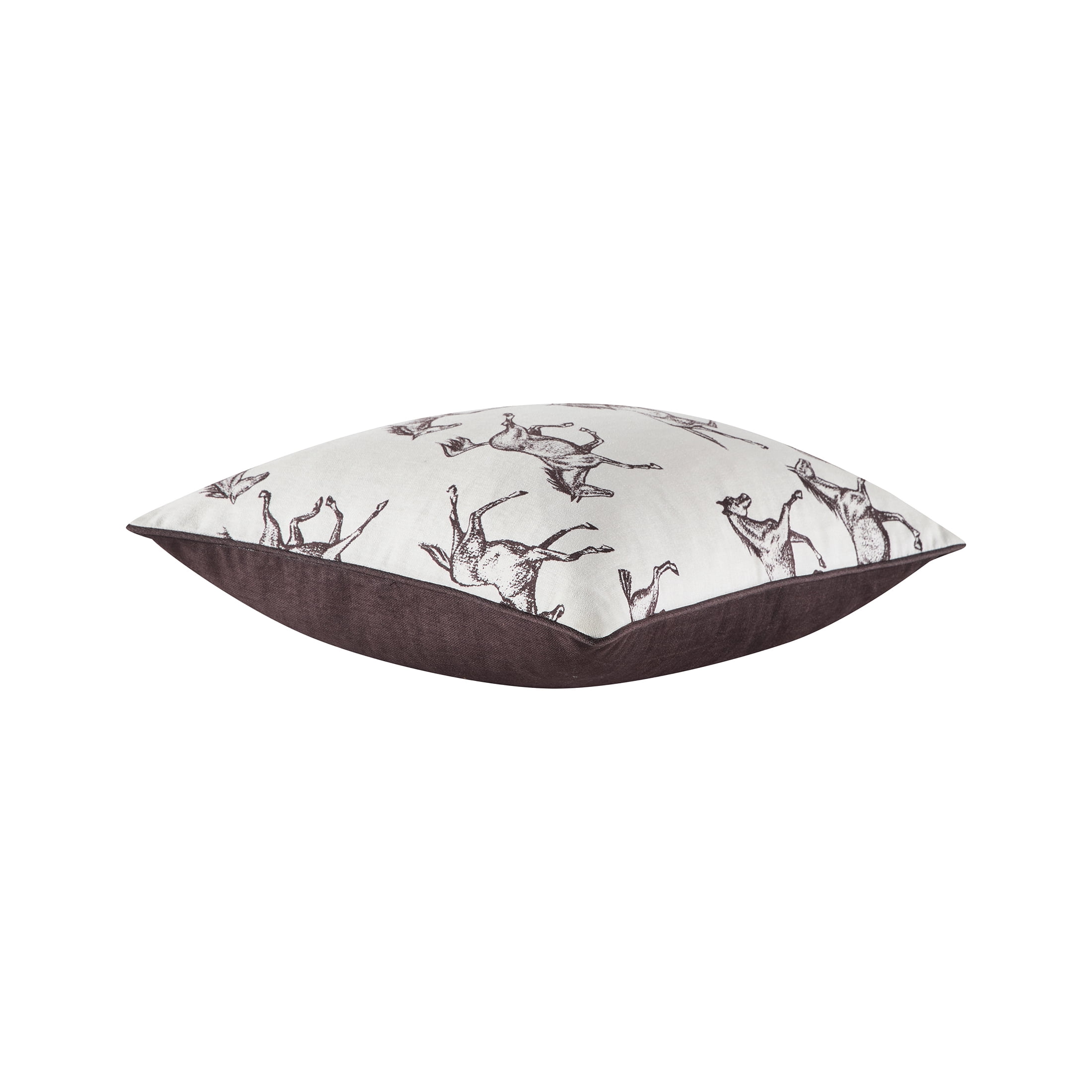 My Texas House 18" x 18" Ivory Running Horses Decorative Pillow Cover