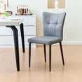 thumbnail image 5 of Set of 2 Black & Light Gray High-Back Dining Chairs - PU Leather Seat, Wrought Iron Frame - Ergonomic Design for Kitchen, Living Room & Office Seating, 5 of 11