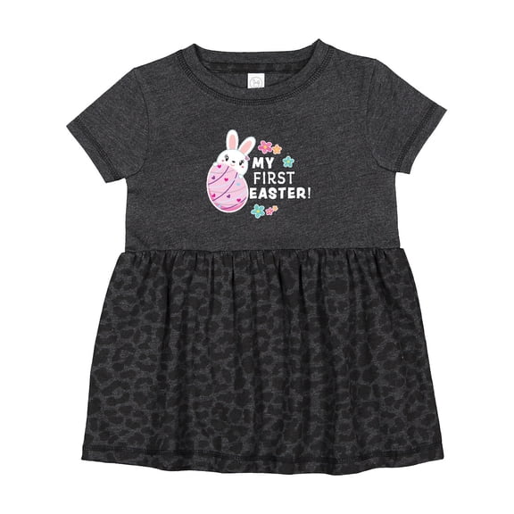 Inktastic My First Easter with Bunny Behind Egg Girls Baby Dress