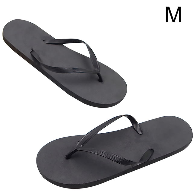 Qarigey 1 par de sandalias planas con punta abierta para mujer, pantuflas antideslizantes para fiesta en la piscina, playa, verano Calzado negro METRO