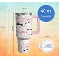 thumbnail image 2 of 40oz Cute Cat Tumbler with Handle and Straw, Stainless Steel Insulated Cup with Lid, Travel Coffee Mug Water Bottle, Birthday Mothers Day Gifts for Women Men Animal Lovers, 2 of 6