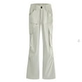 thumbnail image 3 of Cargo Pants for Women Fashionable High Waist Pants Flared Legging Wide Leg Sweatpants Casual Pants with Pockets Y2K Solid Color Bootcut Trousers 2025 Trendy Clothing, 3 of 6