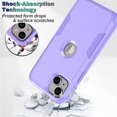 thumbnail image 2 of Phone Case for iPhone 13 and iPhone 14, Non-Slip Shockproof 10 Ft Military Dropproof Phone Case with 2 Tempered Glass Screen Protectors, 6.1 Inch (Light Purple), 2 of 14