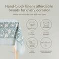 thumbnail image 2 of over&back Hand-Screened Tablecloth - Dining Table Cover - Each Tablecloth is Unique - 100% Cotton - Machine Washable - Kitchen and Home Decor - Blue Floral - 70x108, 2 of 10