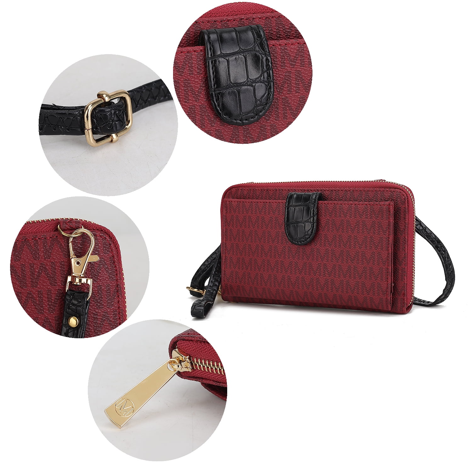 MKF Collection Olya Smartphone Wallet for Women, Sleek Convertible Purse Crossbody Handbag by Mia K - Brown