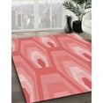 thumbnail image 2 of Ahgly Company Indoor Round Patterned Light Coral Pink Area Rugs, 5' Round, 2 of 6