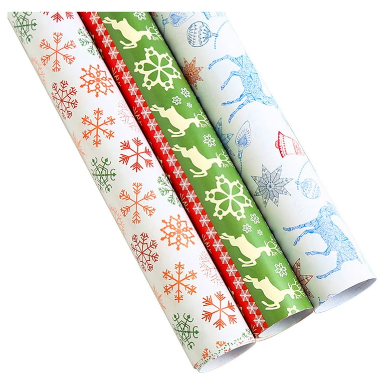 Jam Paper Silver & Gold Gift Wrapping Paper Roll Combo Pack - 2