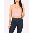 thumbnail image 4 of FashionMille Women's Buttoned Sleeveless Casual Rib Racerback Crop Tank Top Summer Shirt, 4 of 5