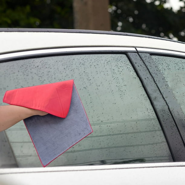 Toalla de lavado de coche de doble cara | Paño de secado y pulido superabsorbente de gamuza y microfibra | Accesorio para detallado de coches de 30 x 30 cm para pintura e interiores